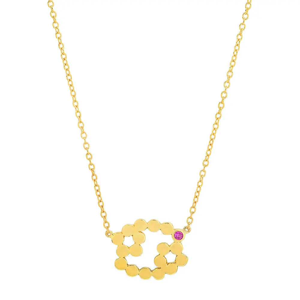 Dana Seng Signature Cancer Zodiac With Precious Birthstone Necklace