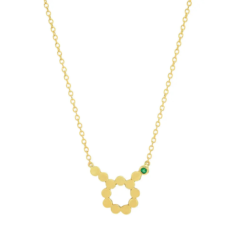 Dana Seng Signature Taurus Zodiac With Precious Birthstone Necklace