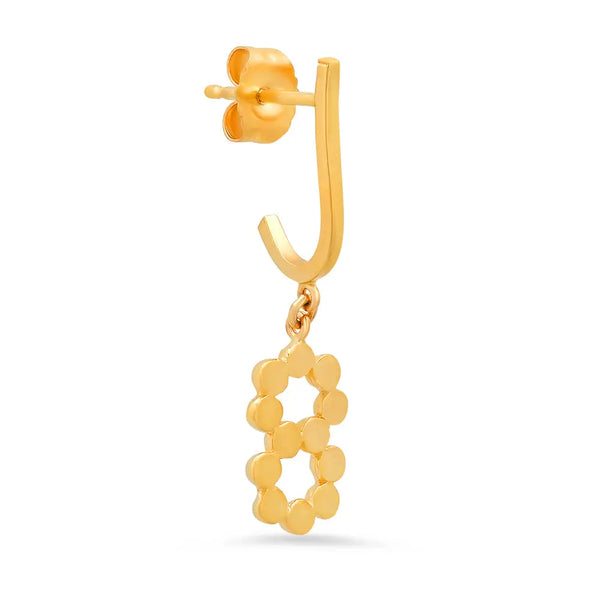 DSJ's Signature Meaningful Gold Number Dangle Earring - Dana Seng Jewelry Collection