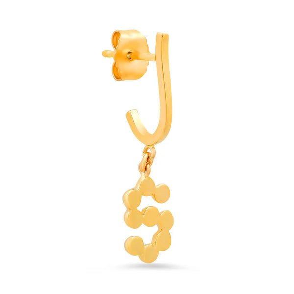 DSJ's Signature Meaningful Gold Initial Dangle Earring - Dana Seng Jewelry Collection