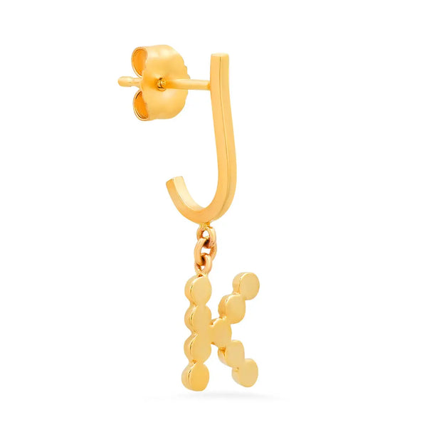 DSJ's Signature Meaningful Gold Initial Dangle Earring - Dana Seng Jewelry Collection