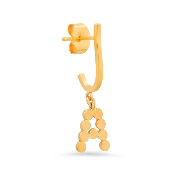 DSJ's Signature Meaningful Gold Initial Dangle Earring - Dana Seng Jewelry Collection