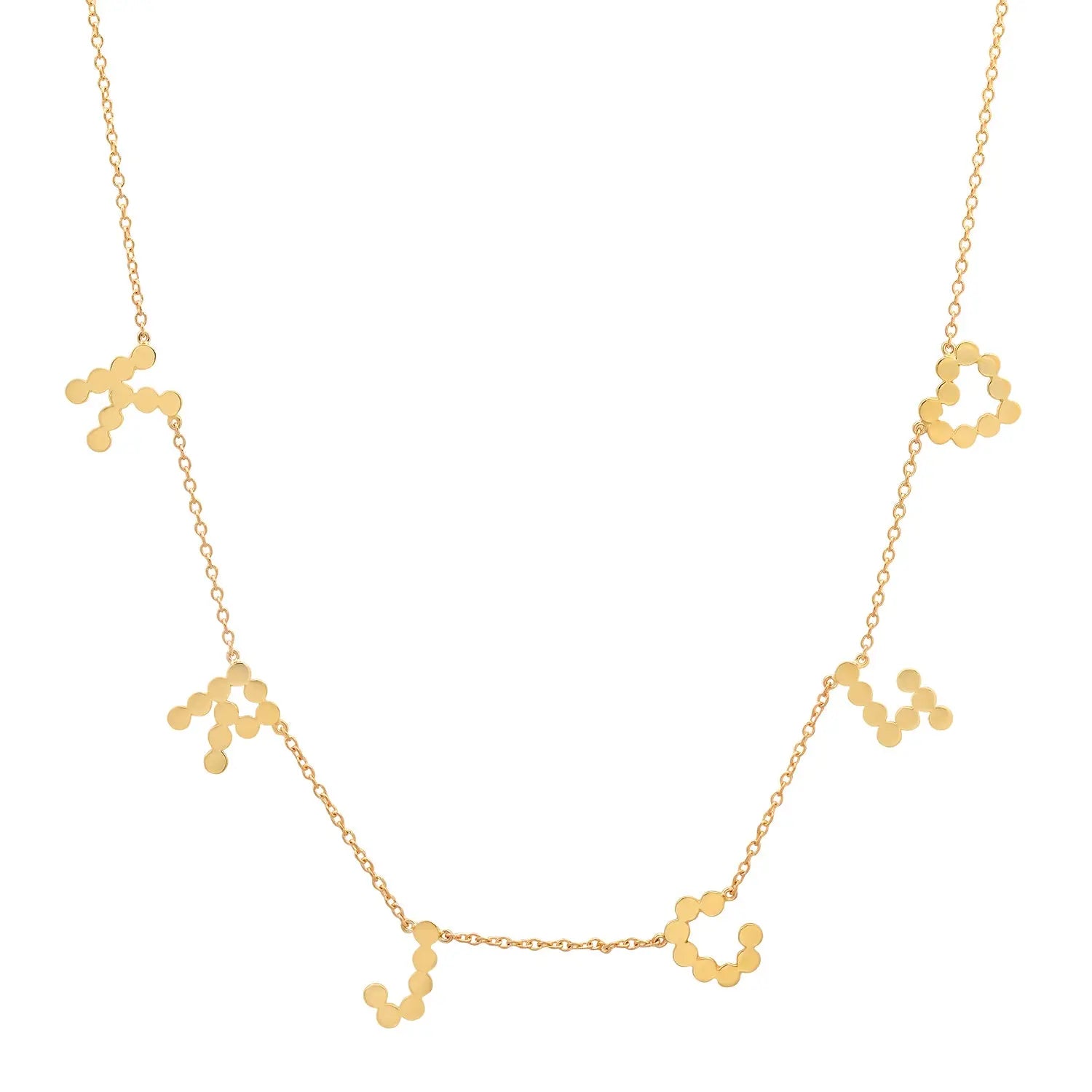 "6 Precious Initials" DSJ's Signature Meaningful Multi Gold Initial Necklace
