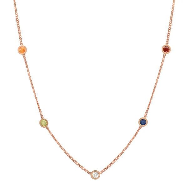 Meaningful Birthstone Curb Chain Necklace - Dana Seng Jewelry Collection