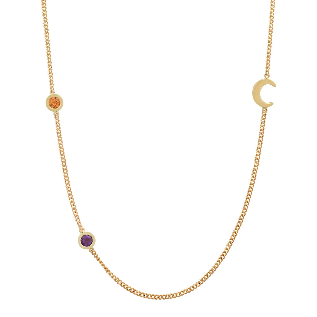 Meaningful Birthstone Curb Chain Necklace