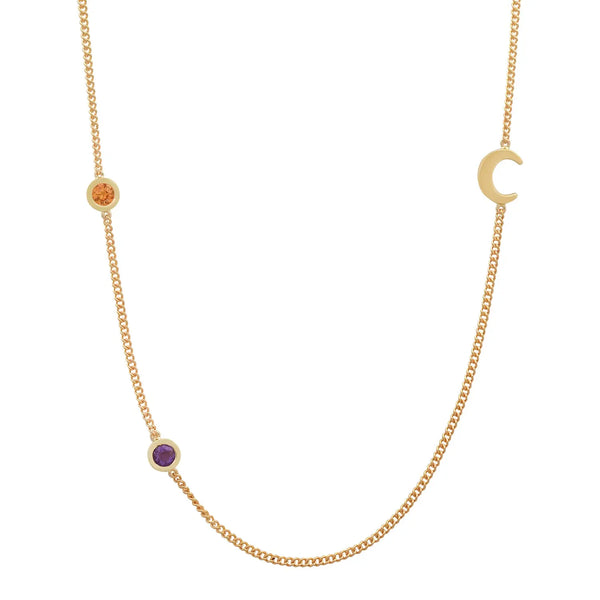 Meaningful Birthstone Curb Chain Necklace - Dana Seng Jewelry Collection