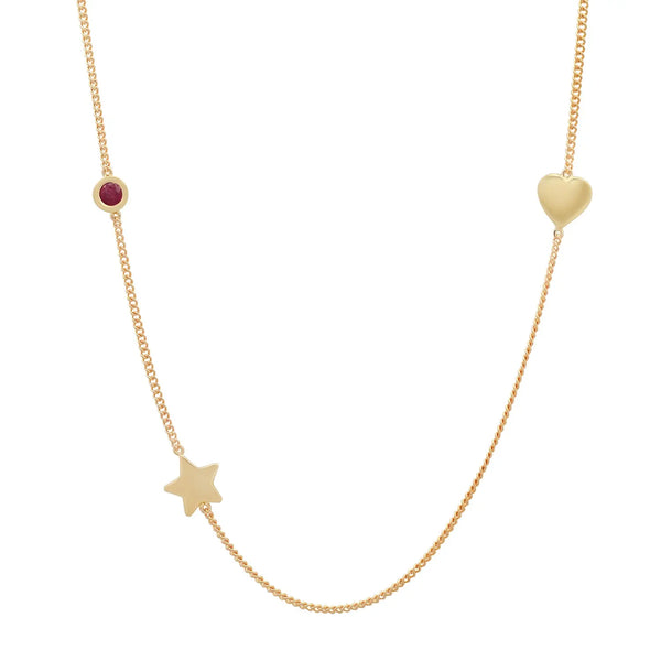 Meaningful Birthstone Curb Chain Necklace - Dana Seng Jewelry Collection
