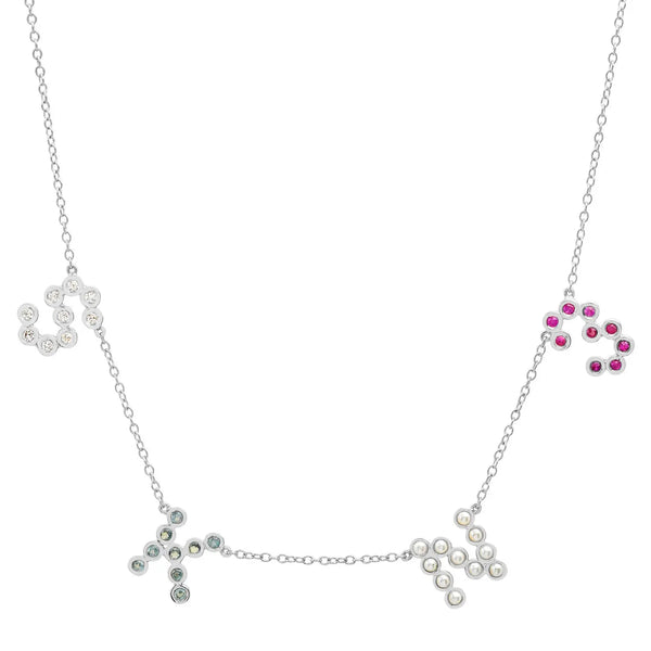 (4 Initials) DSJ's Signature Meaningful Multi Birthstone & Initial Necklace - Dana Seng Jewelry Collection
