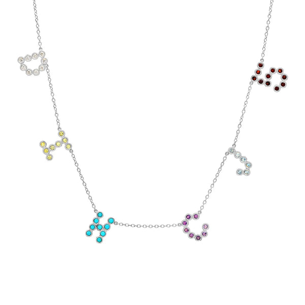 (6 Initials) DSJ's Signature Meaningful Multi Birthstone/Initial Necklace - Dana Seng Jewelry Collection