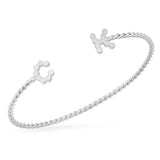 DSJ's Signature Meaningful Gold Initial/Number/Heart Twisted Cuff - Dana Seng Jewelry Collection