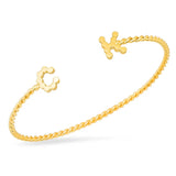 DSJ's Signature Meaningful Gold Initial/Number/Heart Twisted Cuff - Dana Seng Jewelry Collection