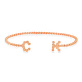 DSJ's Signature Meaningful Gold Initial/Number/Heart Twisted Cuff - Dana Seng Jewelry Collection