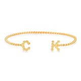 DSJ's Signature Meaningful Gold Initial/Number/Heart Twisted Cuff - Dana Seng Jewelry Collection