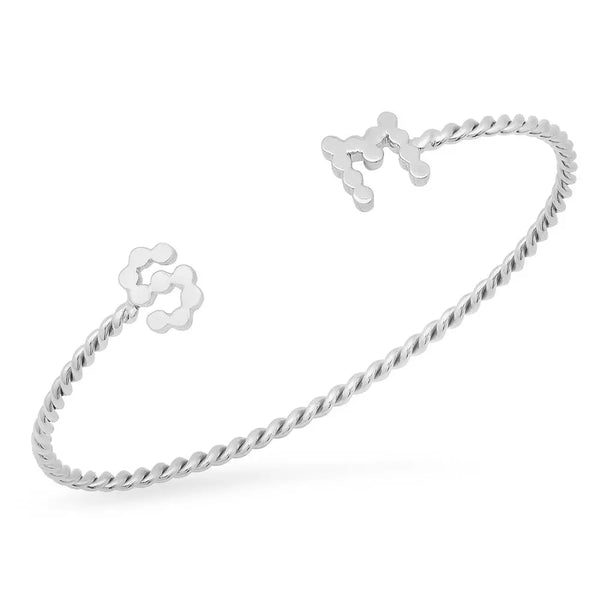 DSJ's Signature Meaningful Gold Initial/Number/Heart Twisted Cuff - Dana Seng Jewelry Collection