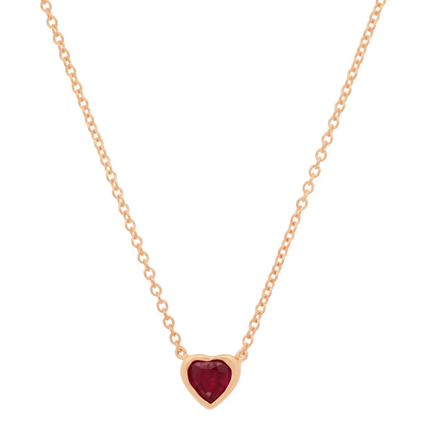 Precious Heart-Shaped July Birthstone Necklace - Dana Seng Jewelry Collection