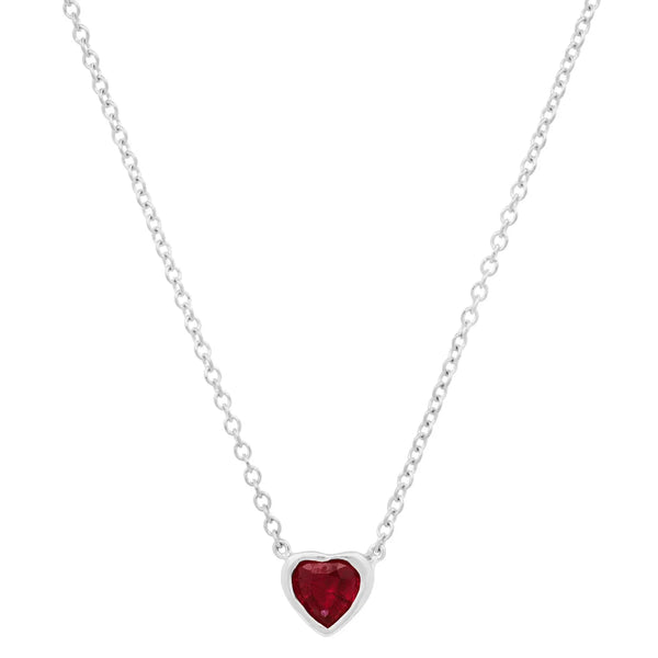 Precious Heart-Shaped July Birthstone Necklace - Dana Seng Jewelry Collection