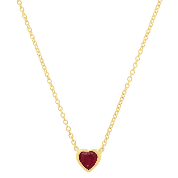 Precious Heart-Shaped July Birthstone Necklace - Dana Seng Jewelry Collection