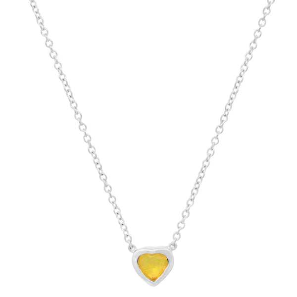 Precious Heart-Shaped October Birthstone Necklace - Dana Seng Jewelry Collection
