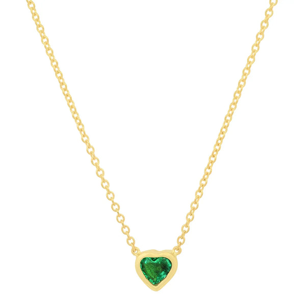 Precious Heart-Shaped May Birthstone Necklace - Dana Seng Jewelry Collection