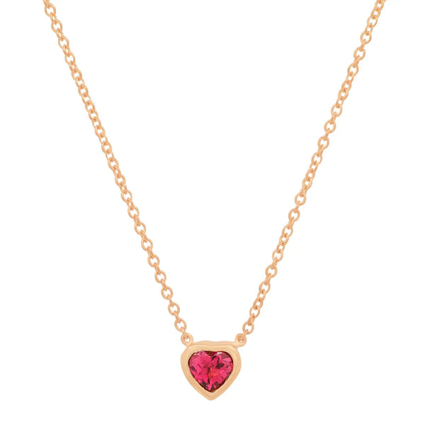 Precious Heart-Shaped January Birthstone Necklace - Dana Seng Jewelry Collection