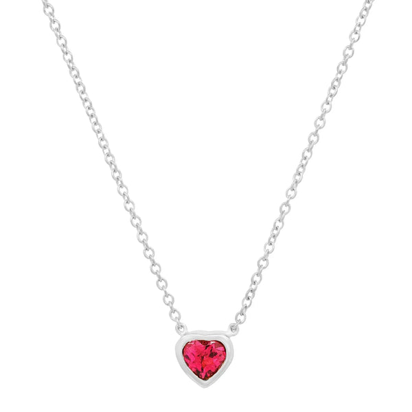 Precious Heart-Shaped January Birthstone Necklace