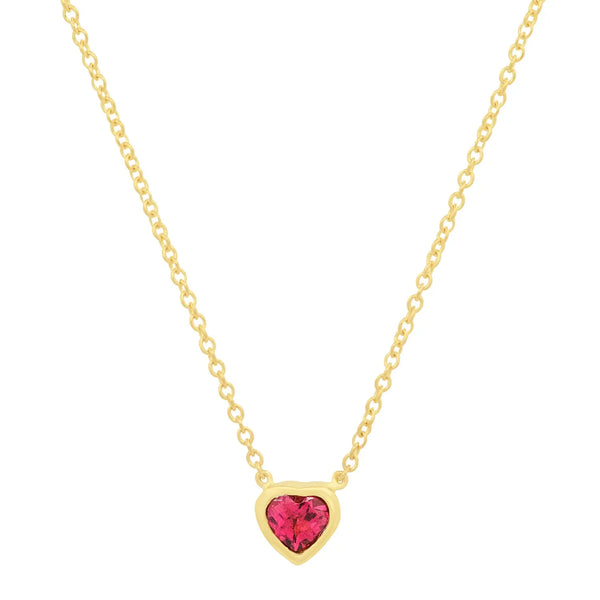 Precious Heart-Shaped January Birthstone Necklace - Dana Seng Jewelry Collection