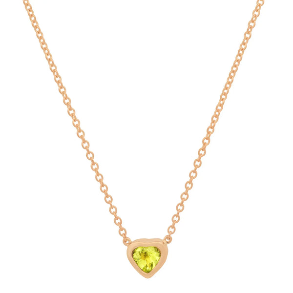 Precious Heart-Shaped August Birthstone Necklace - Dana Seng Jewelry Collection
