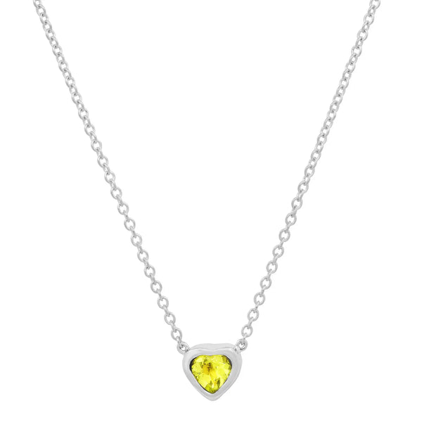 Precious Heart-Shaped August Birthstone Necklace - Dana Seng Jewelry Collection
