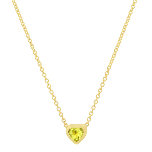 Precious Heart-Shaped August Birthstone Necklace - Dana Seng Jewelry Collection