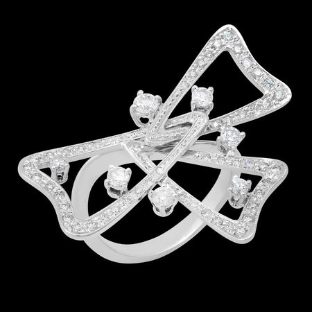 Butterfly Flower Diamond Ring