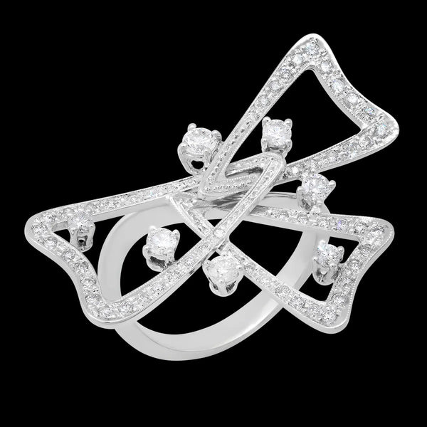 Intertwined Clippers Diamond Ring - Dana Seng Jewelry Collection