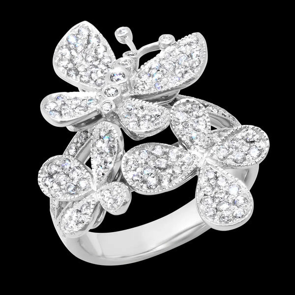 Butterfly Flower Diamond Ring - Dana Seng Jewelry Collection