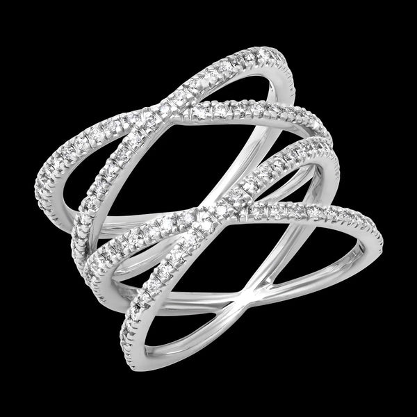 Double Criss Cross Diamond Ring - Dana Seng Jewelry Collection