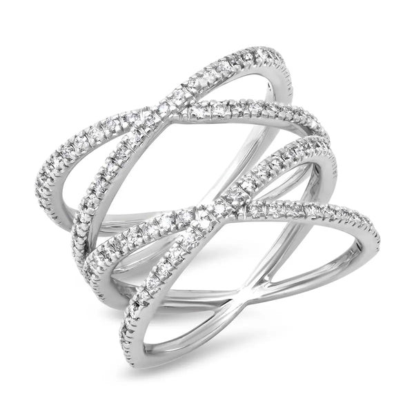 Double Criss Cross Diamond Ring - Dana Seng Jewelry Collection