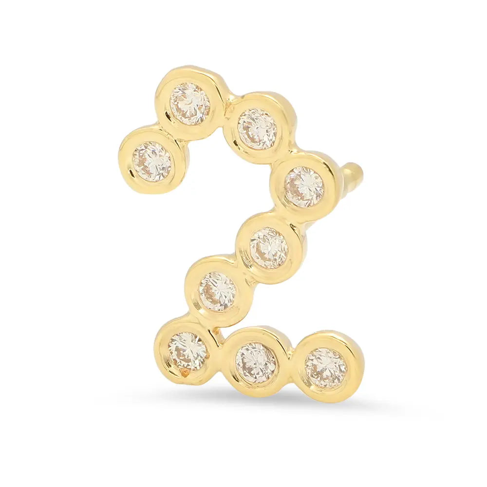 DSJ's Signature Meaningful Number & Birthstone Stud Earring