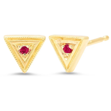 DSJ's Signature Tiny Open Heartbeats Birthstone Stud Earring