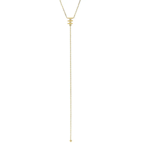 Triple Princess Diamond Lariat Necklace