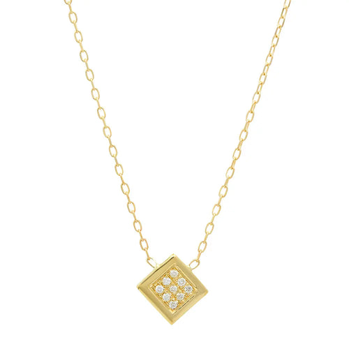 Twisted Luxurious Square Diamonds Necklace