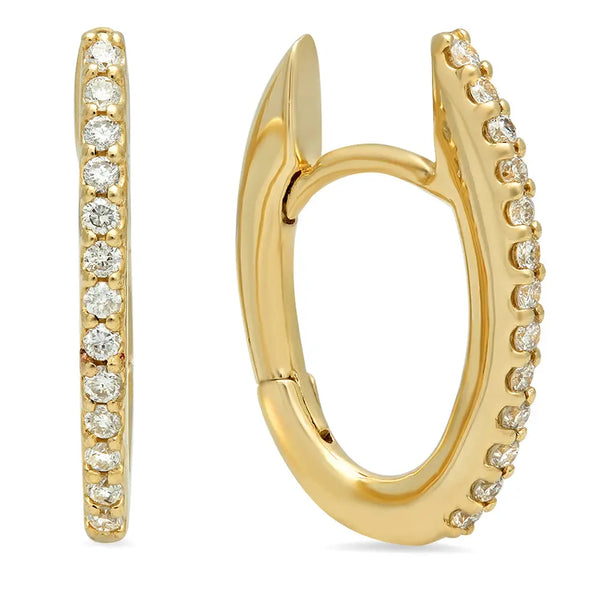 Connected Oval Shaped Diamond Earrings