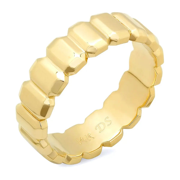 Emerald Gold Shaped Eternity Band