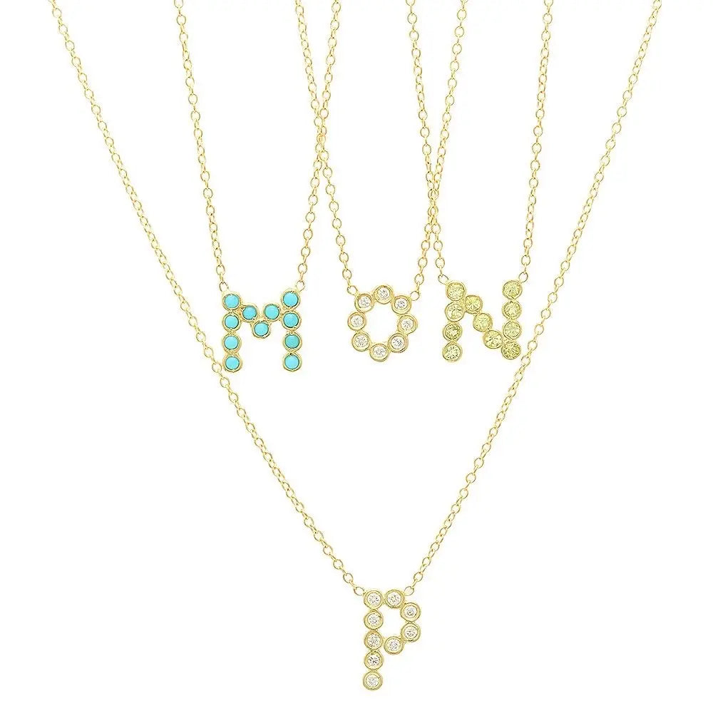 DSJ's Signature Meaningful Birthstone & Initial Necklace
