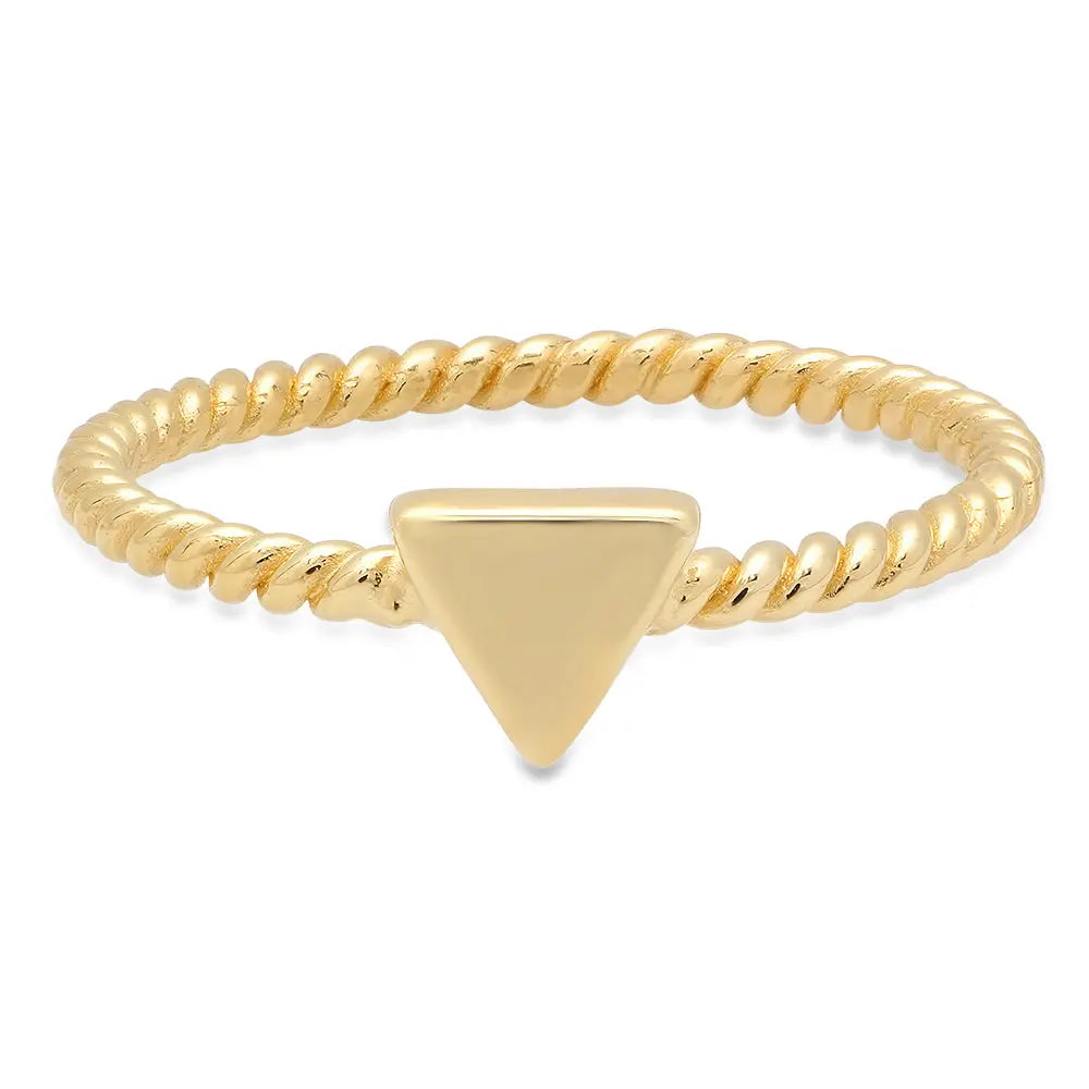 Chic Triangle Twisted Gold Ring