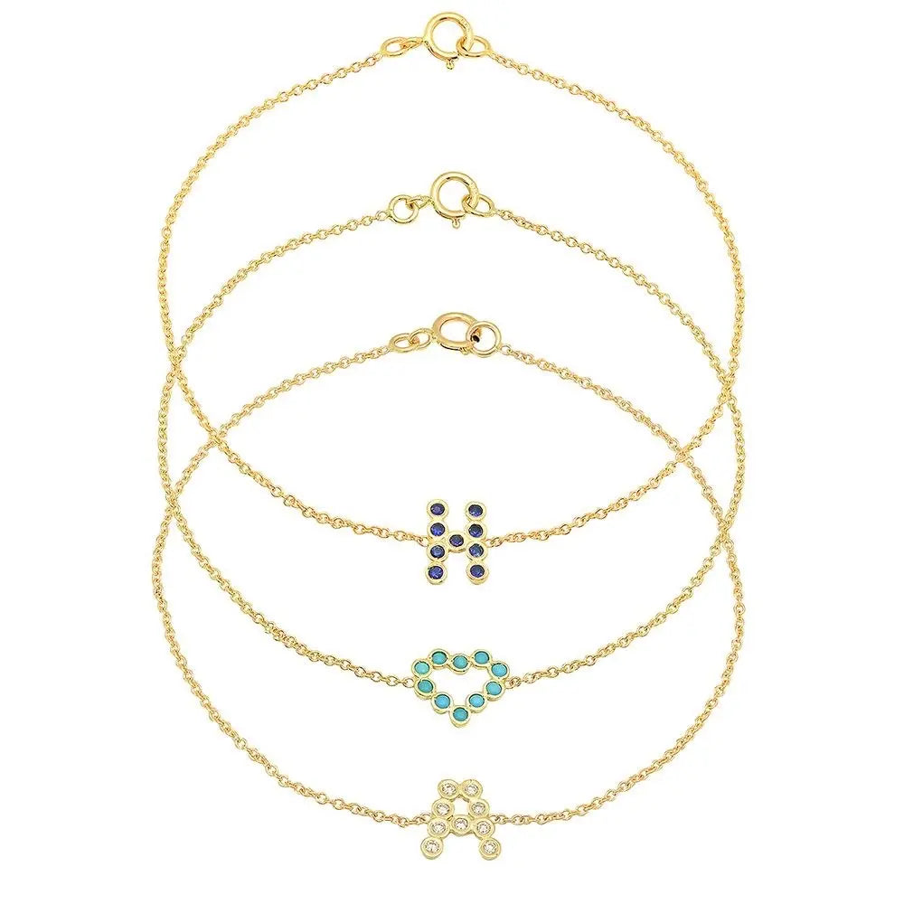 DSJ's Signature Meaningful Birthstone & Initial Bracelet