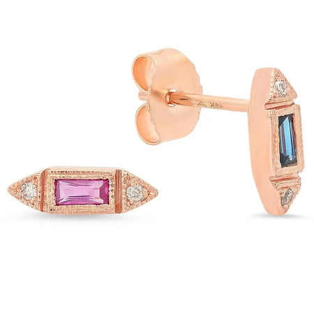 DSJ's Signature Tiny Open Heartbeats Birthstone Stud Earring