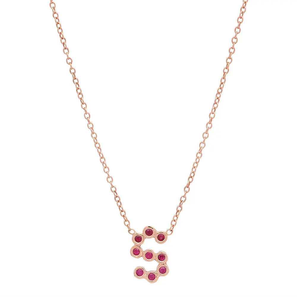DSJ's Signature Meaningful Birthstone & Initial Necklace