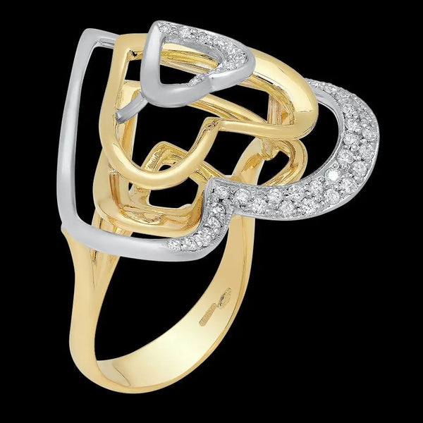 Sculpted Heart Diamond Ring - Dana Seng Jewelry Collection