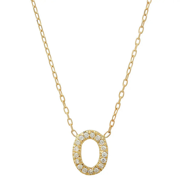Oval Charm Diamond Necklace