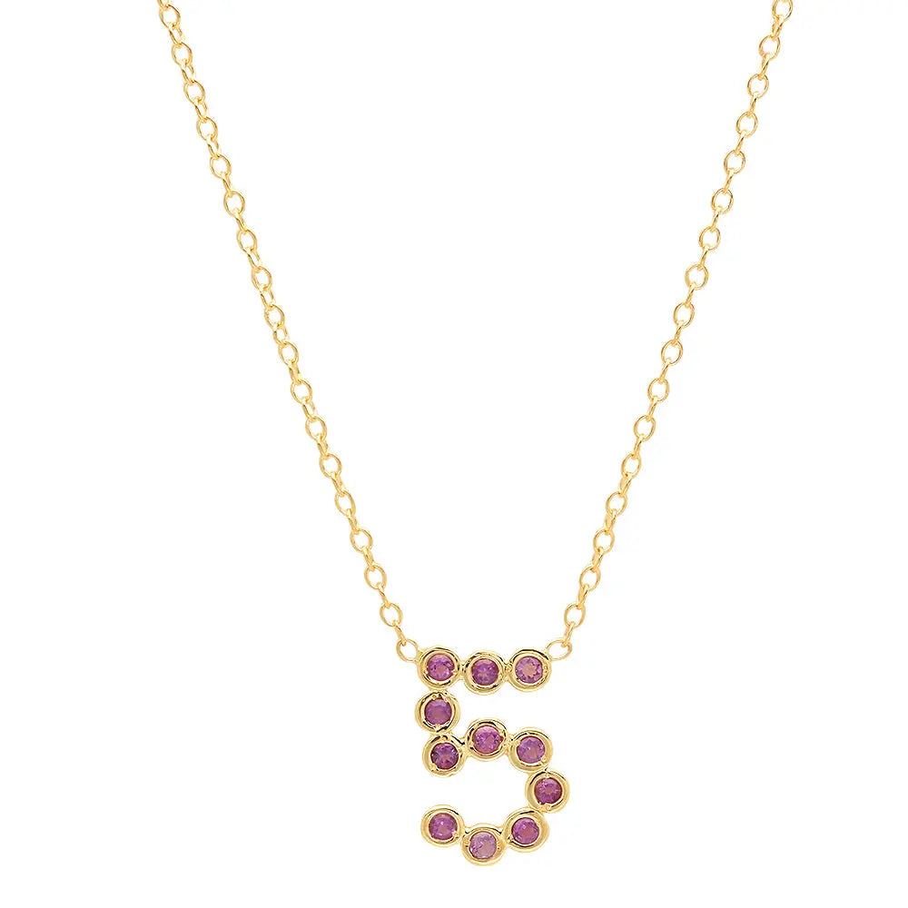 DSJ's Signature Meaningful Number & Birthstone Necklace