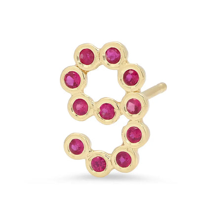 DSJ's Signature Tiny Open Heartbeats Birthstone Stud Earring