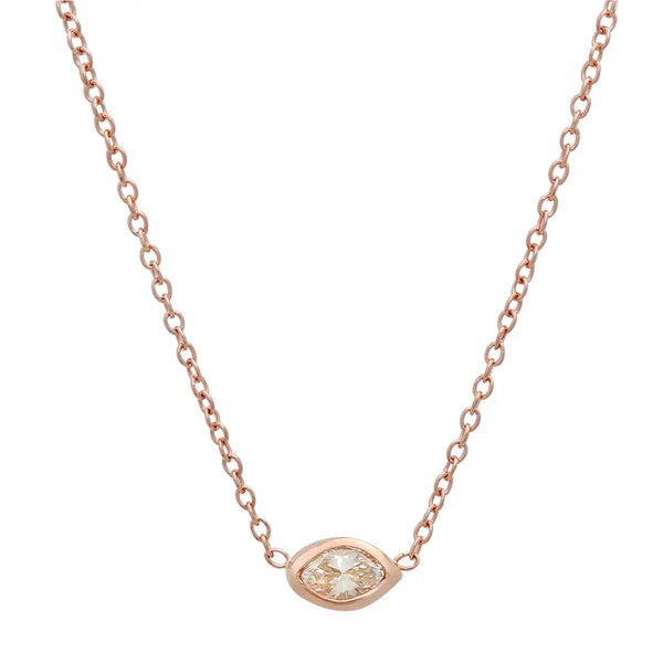 Solitary Marquise Diamond Necklace